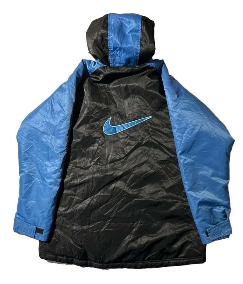 VTG 90s Nike Blue and Black Hooded Windbreaker Jacket Large Swoosh logo Men’s M